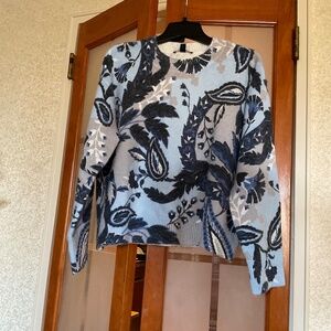 ANN TAYLOR floral drop shoulder sweater